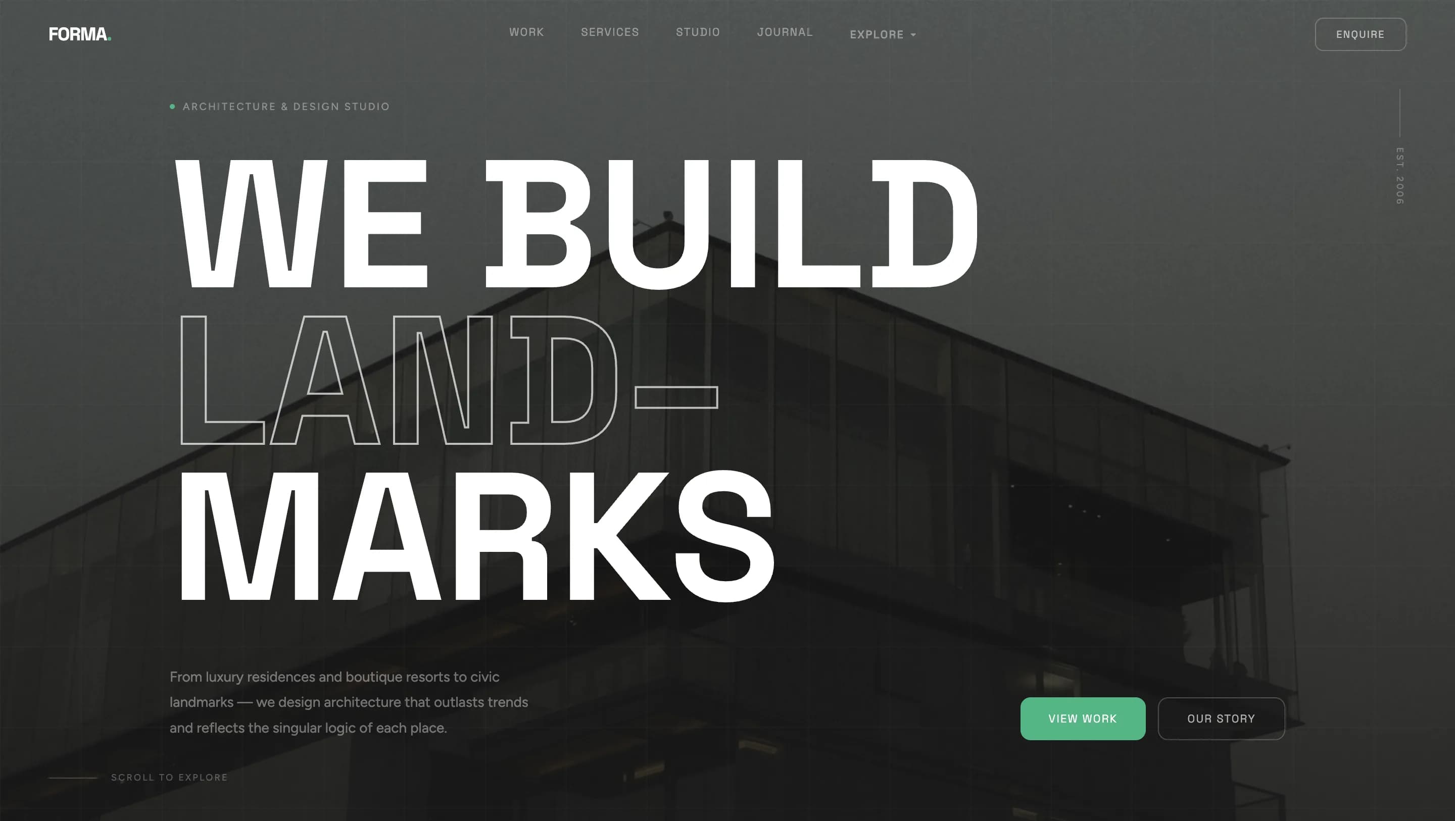 FORMA Architecture Studio — экран 1