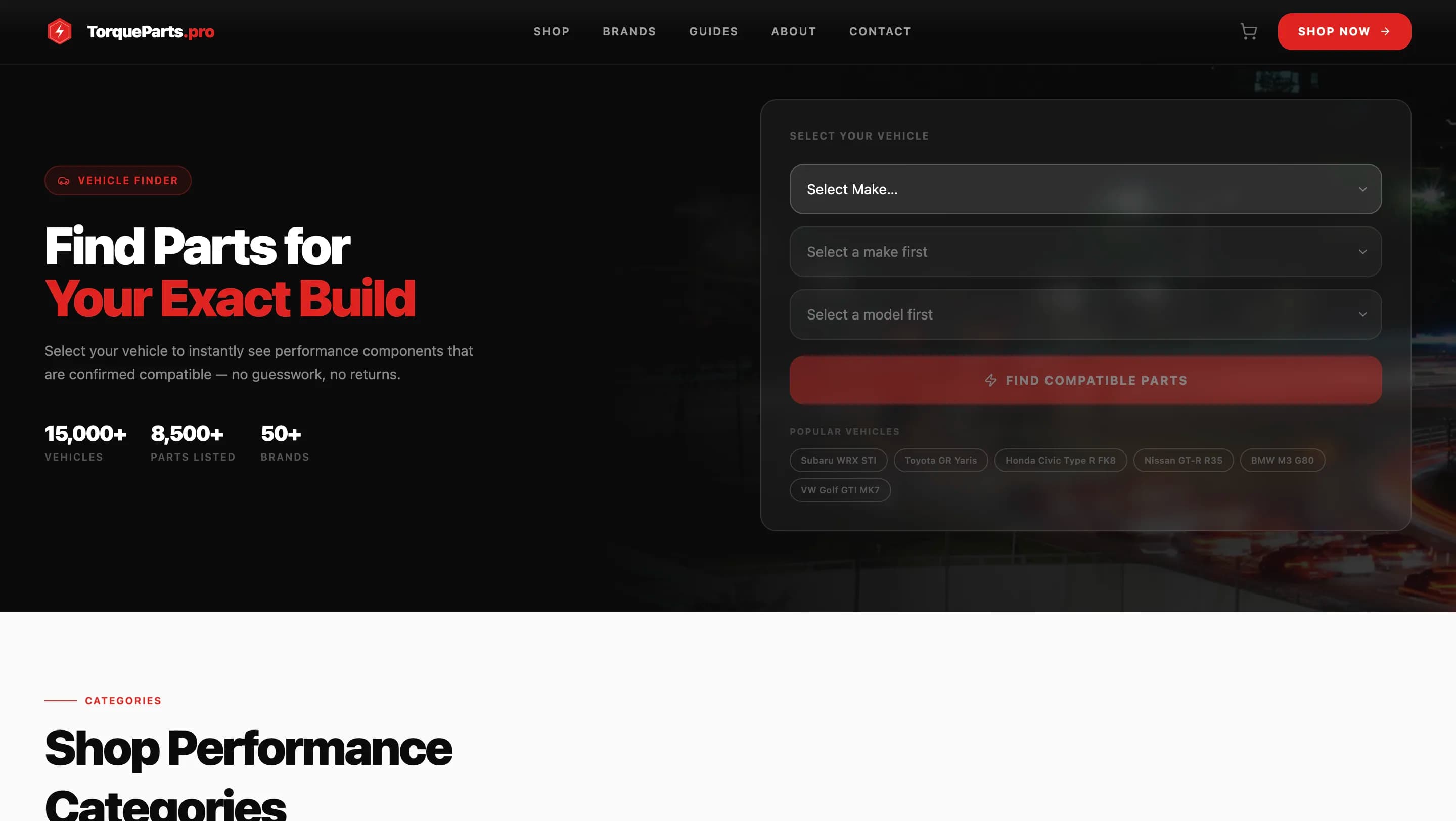 TorqueParts.pro — экран 1