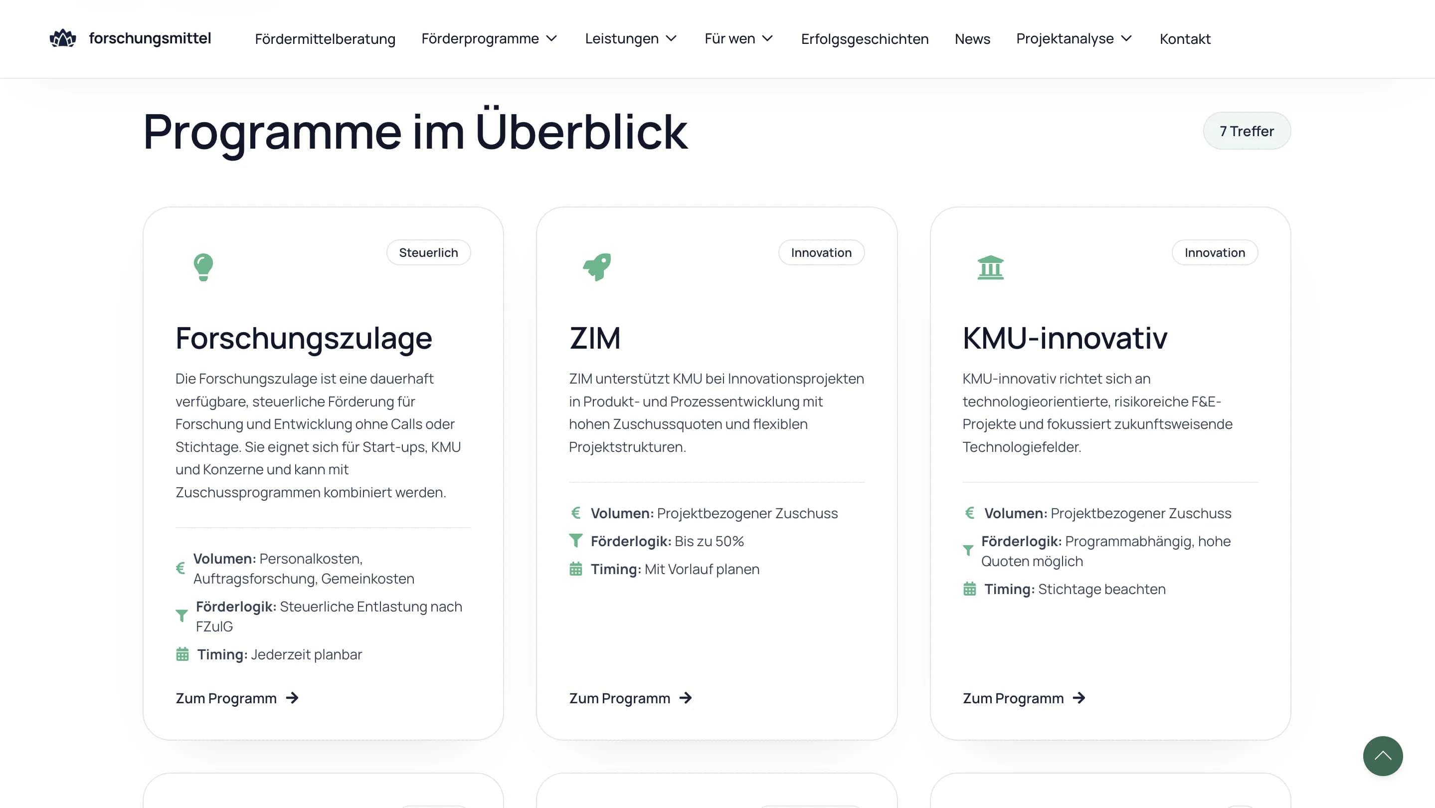 Экран публичного слоя Forschungsmittel 06