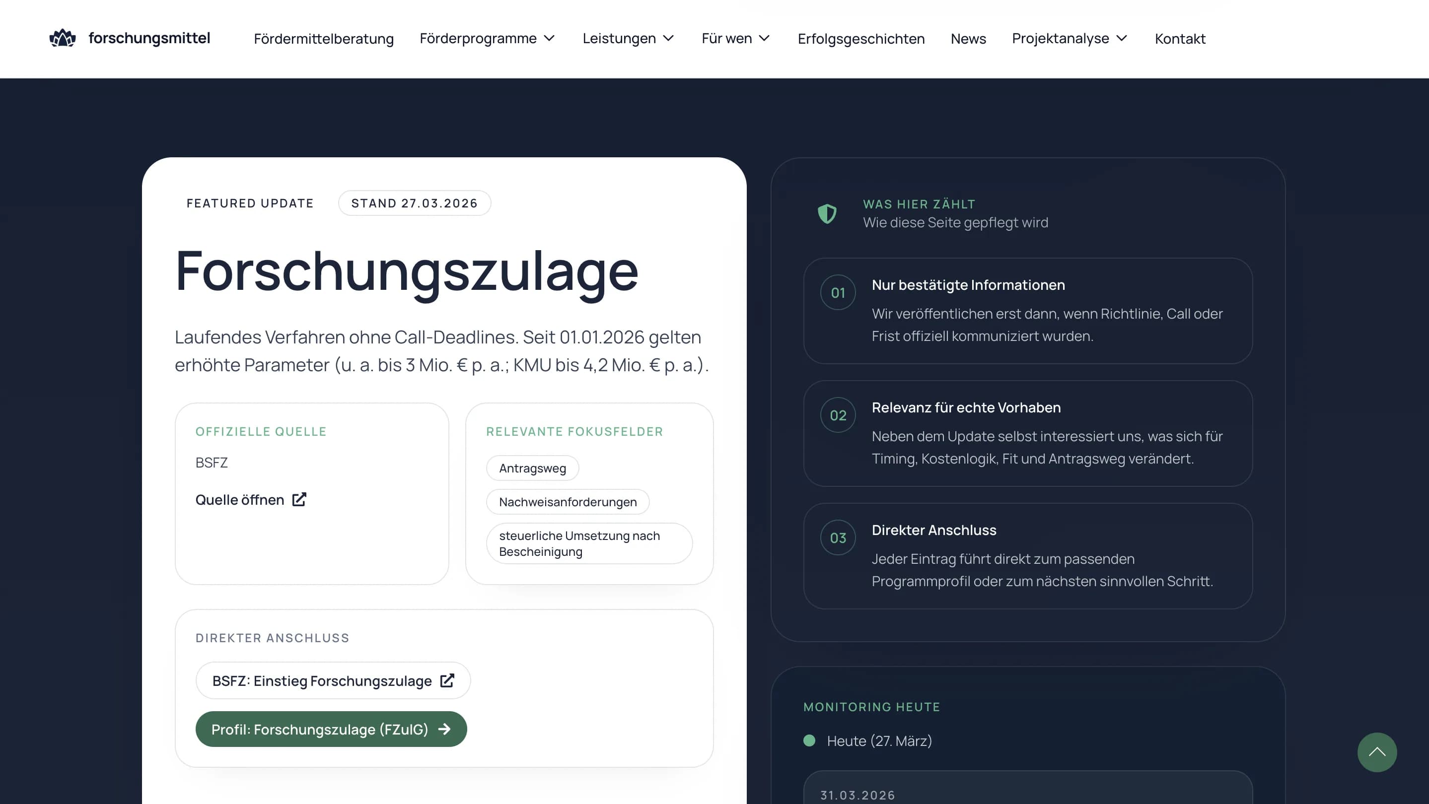 Экран публичного слоя Forschungsmittel 10