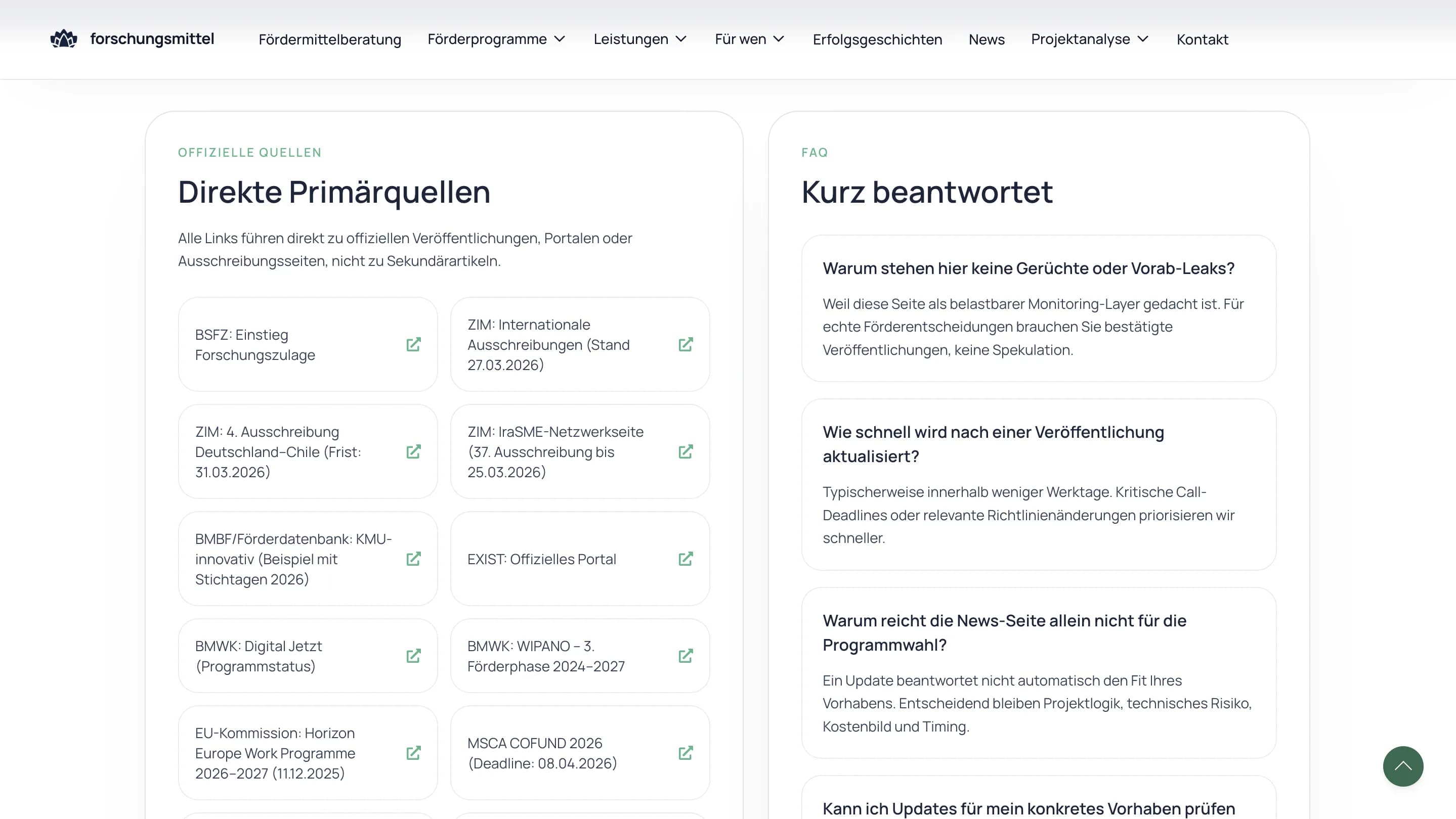 Экран публичного слоя Forschungsmittel 12