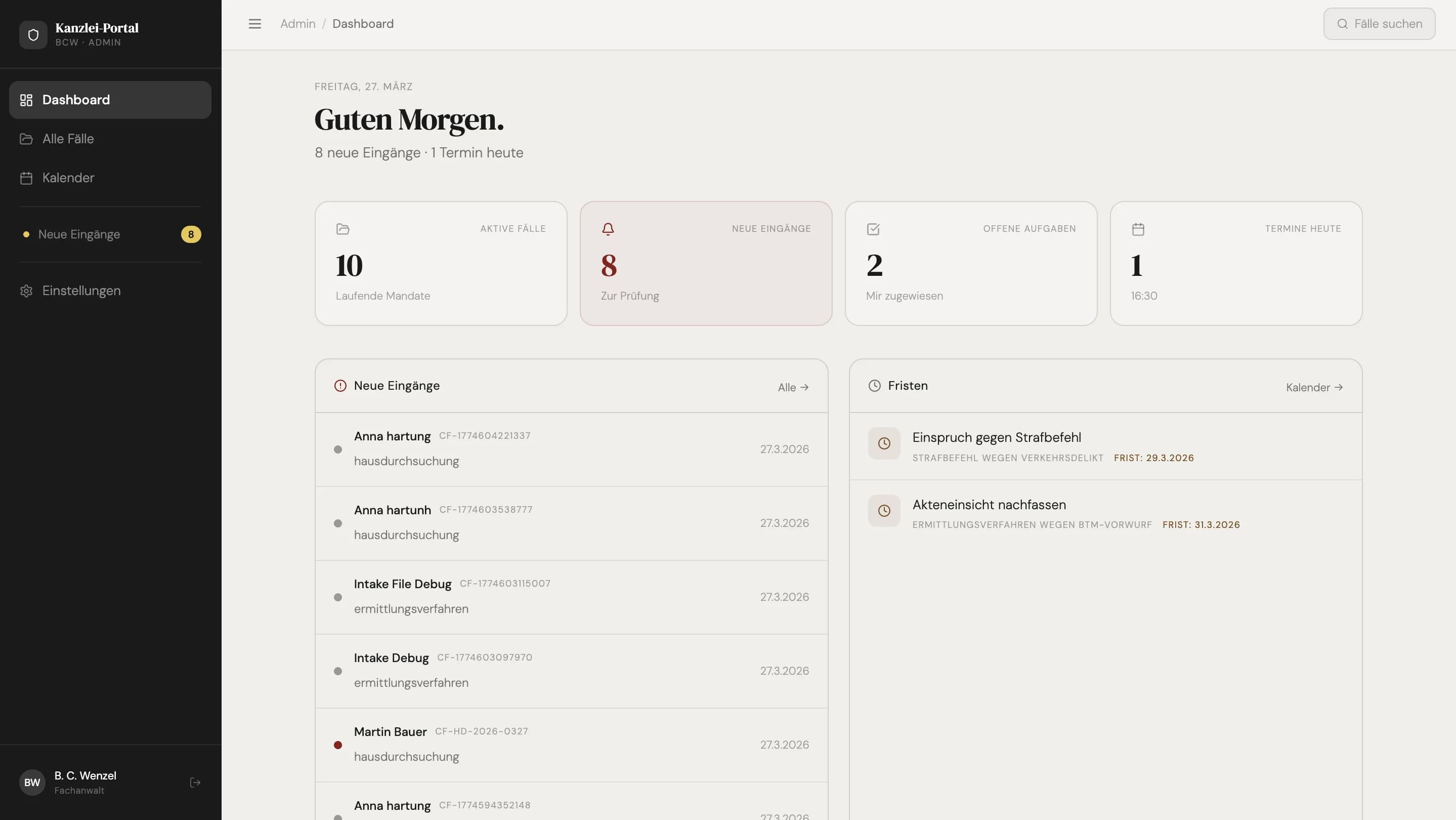 Экран продуктового слоя Wenzel 08