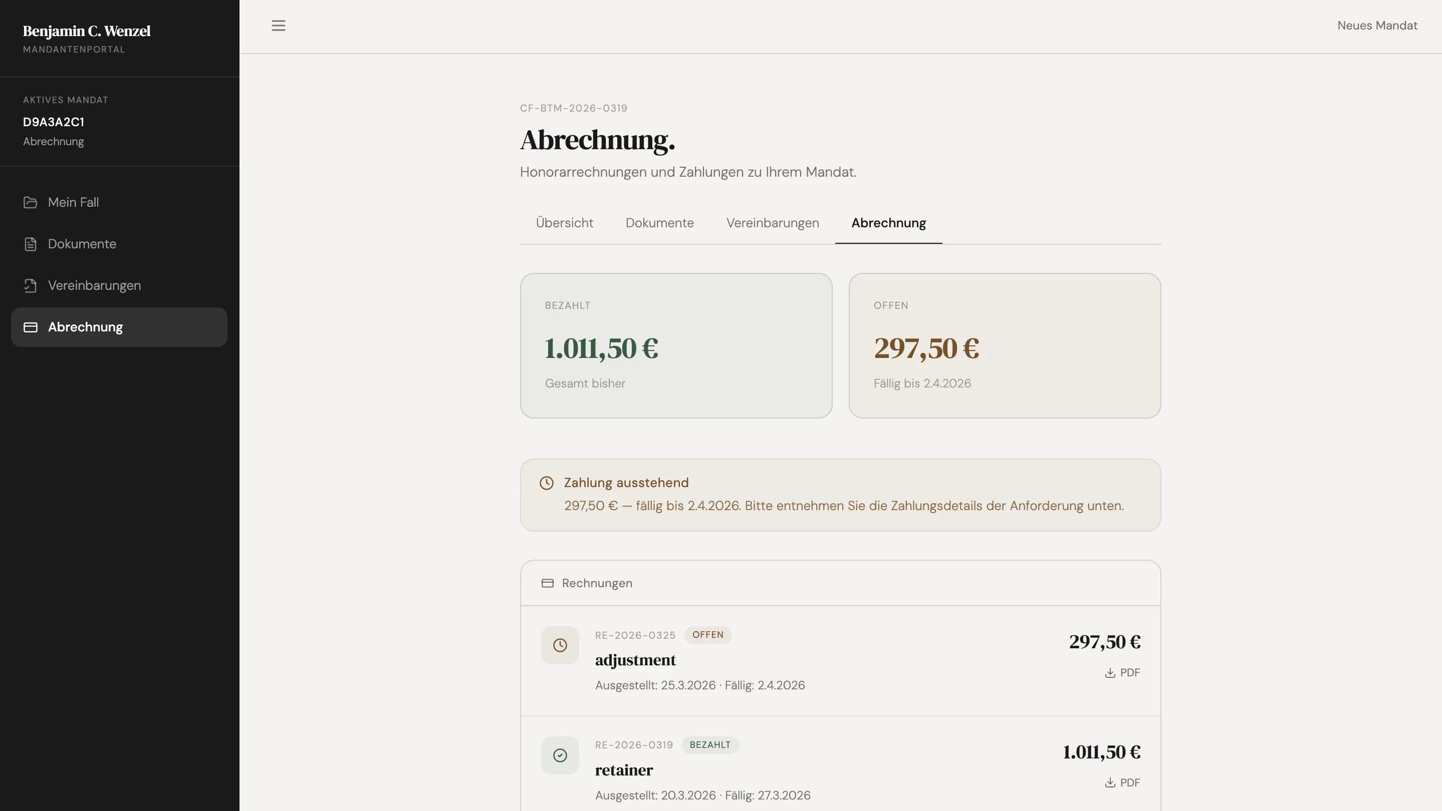 Экран продуктового слоя Wenzel 15