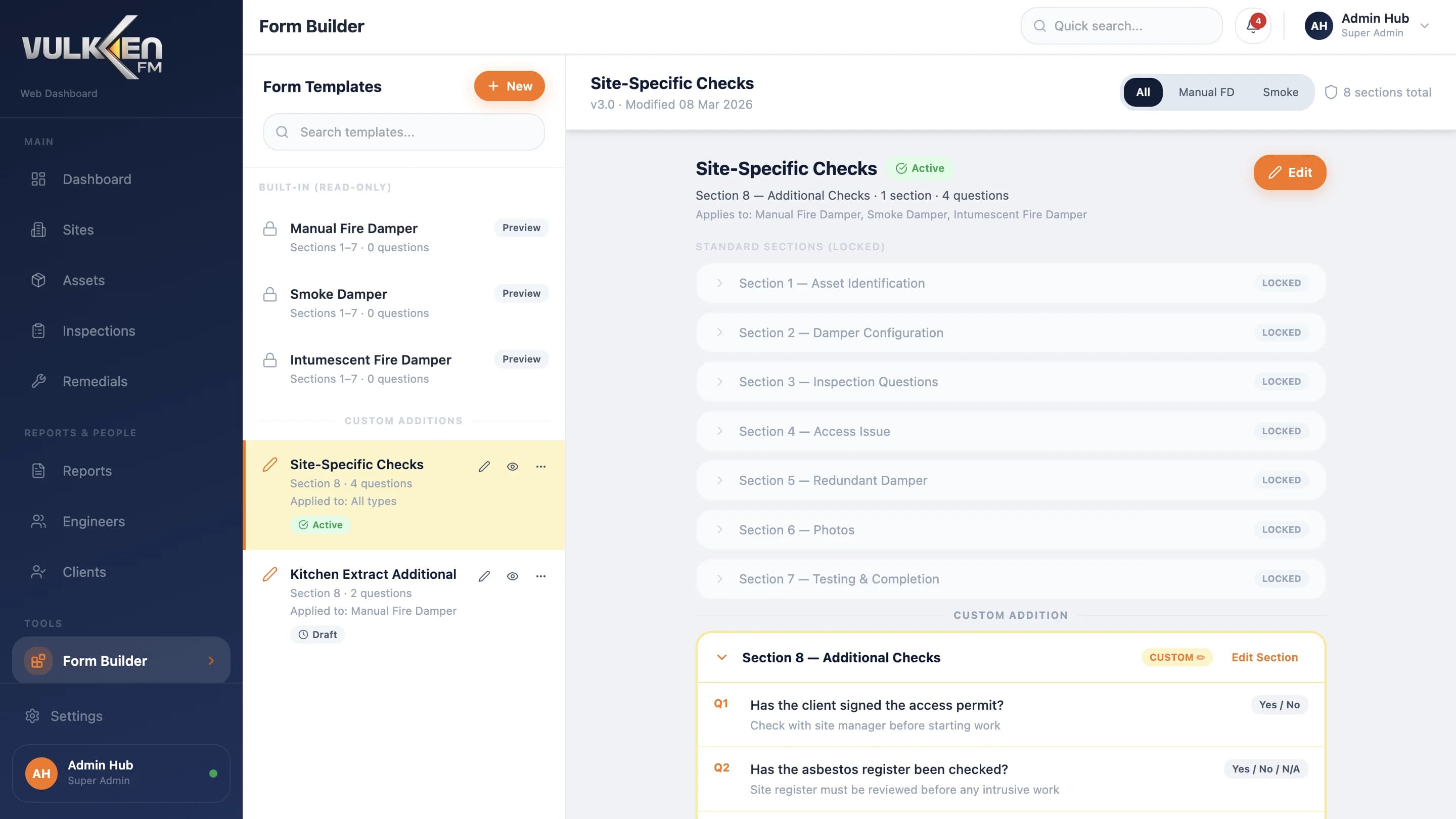 Vulken FM — form builder для новых чек-листов