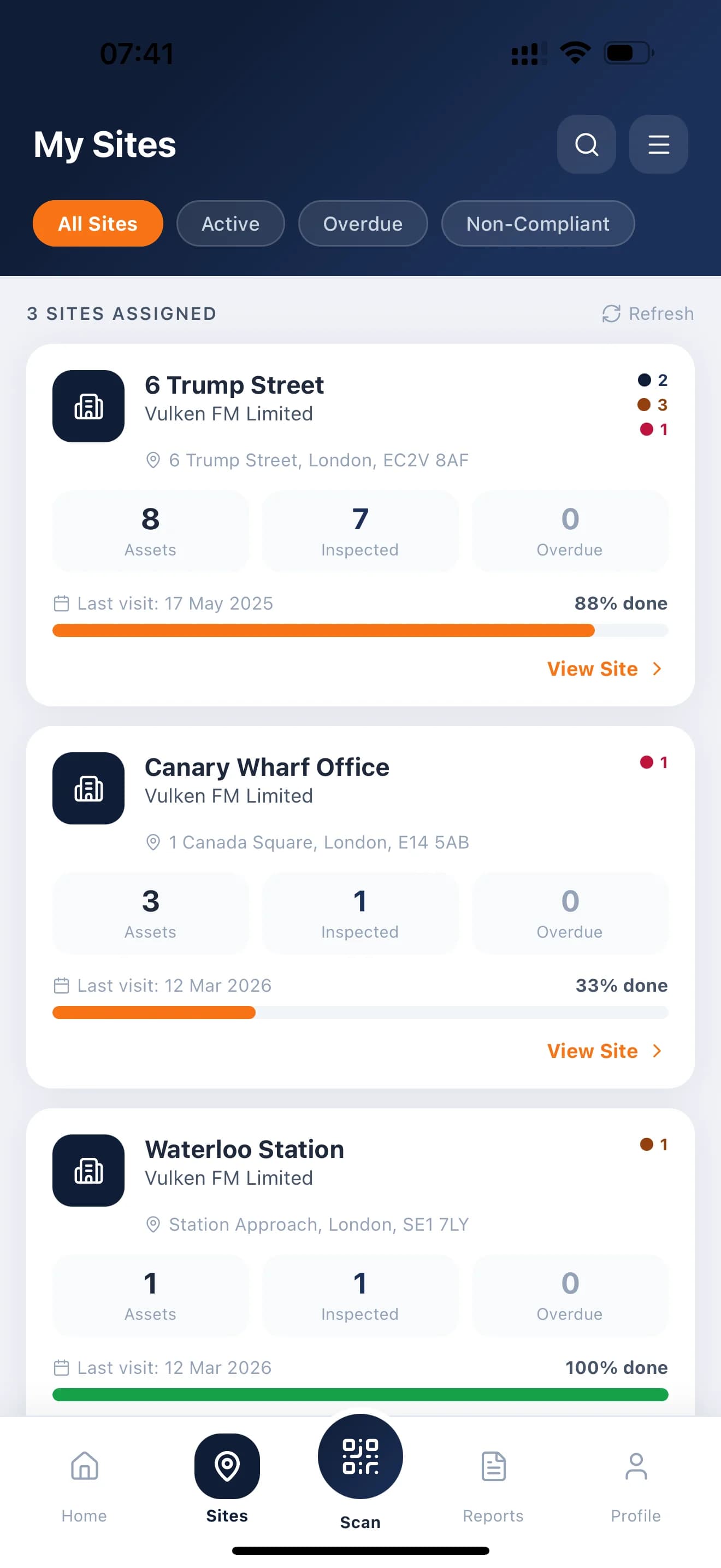 Vulken FM — список объектов и инспекций