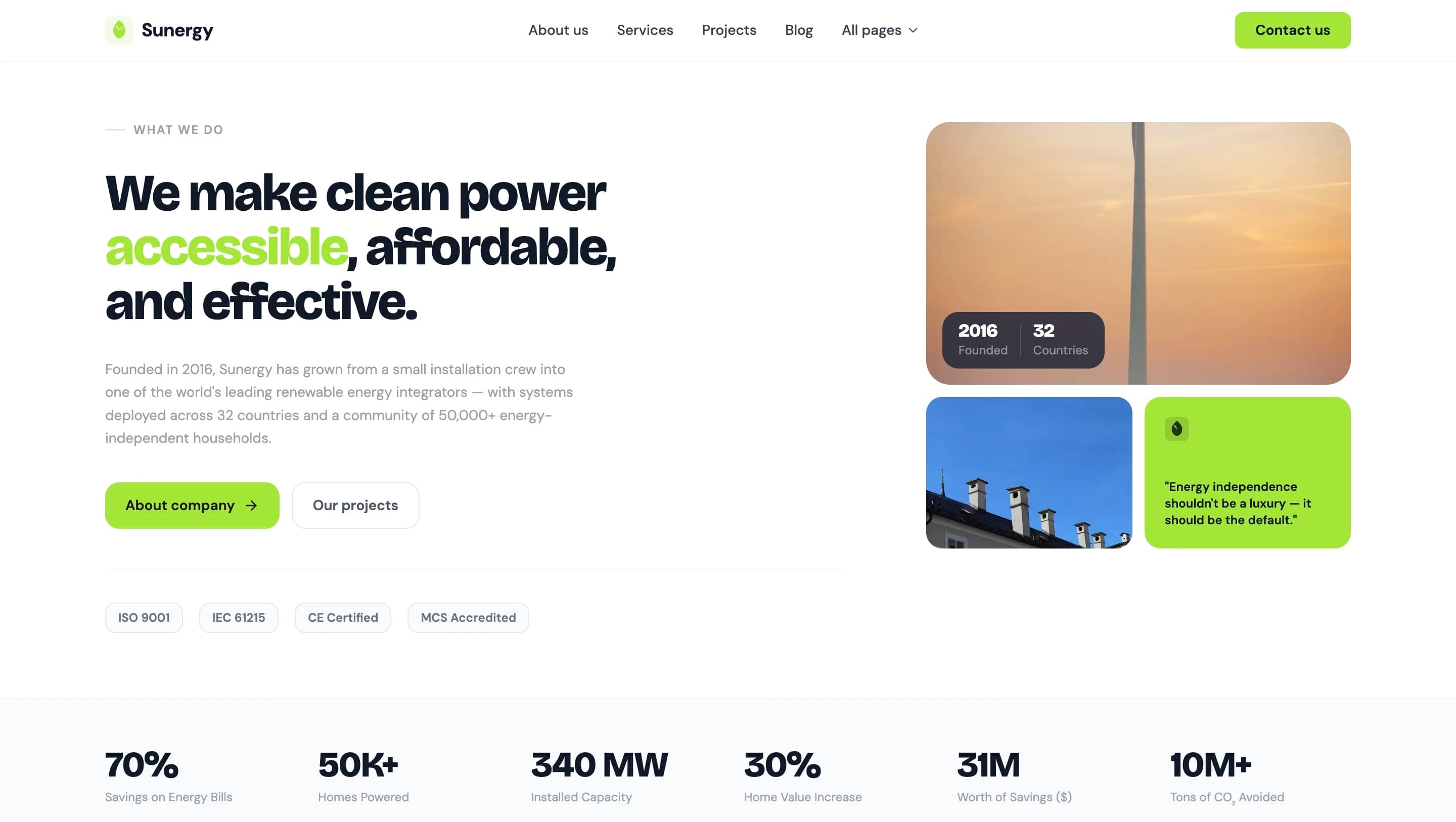 Renewable Energy Corporate Platform — экран 1