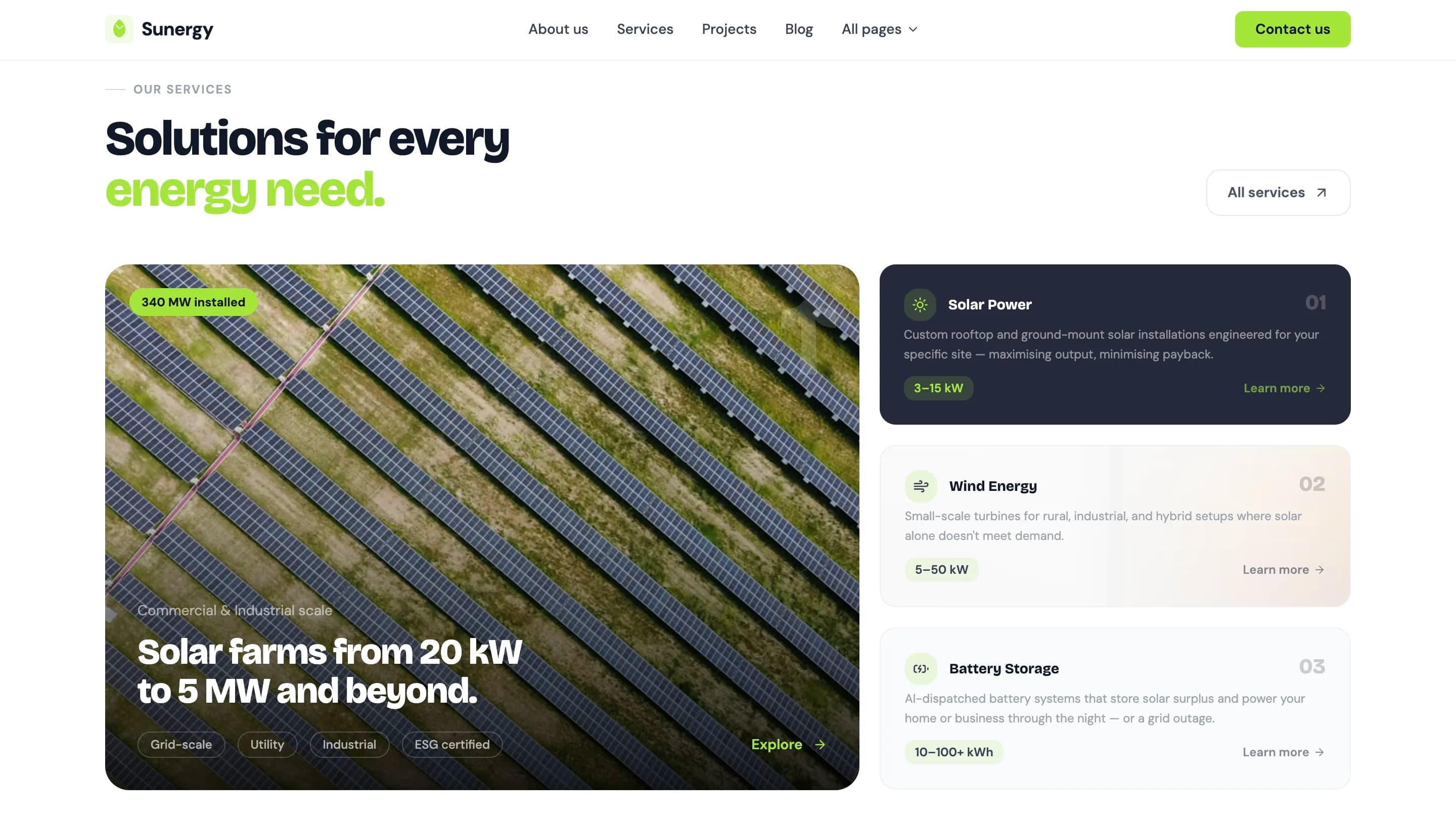 Renewable Energy Corporate Platform — экран 2