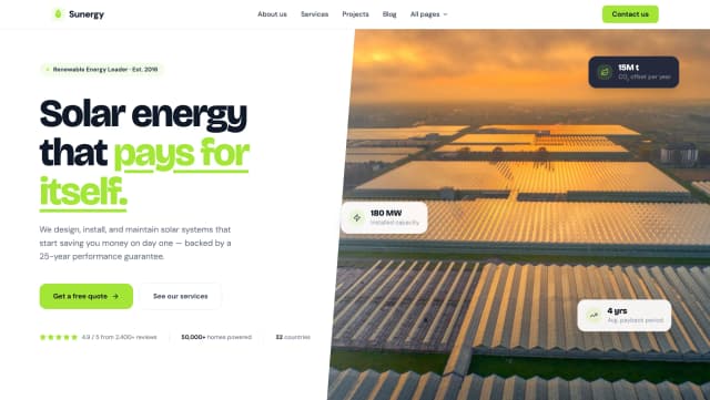 Renewable Energy Corporate Platform — digital кейс H-Studio
