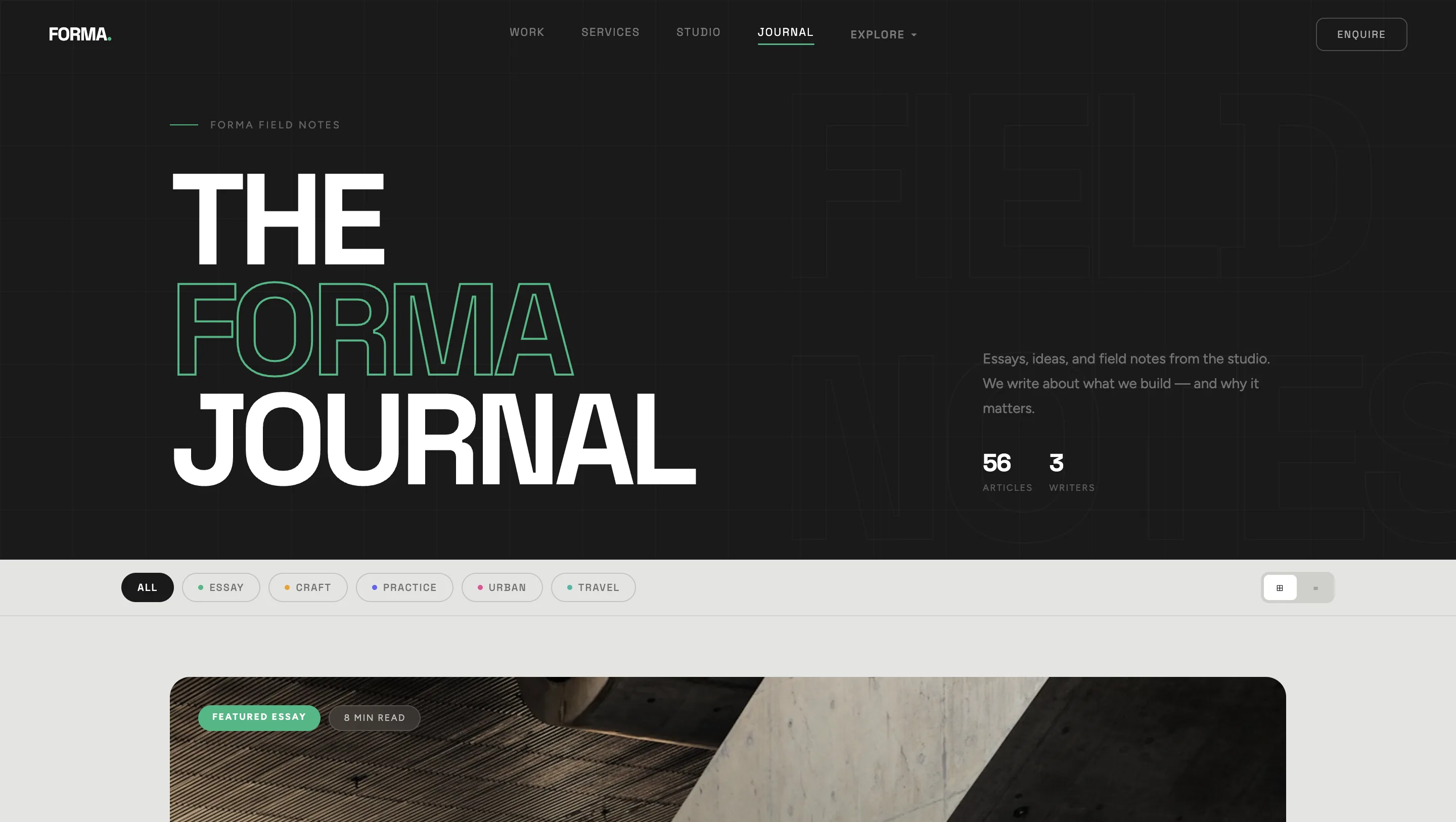 Страница проекта FORMA Architecture
